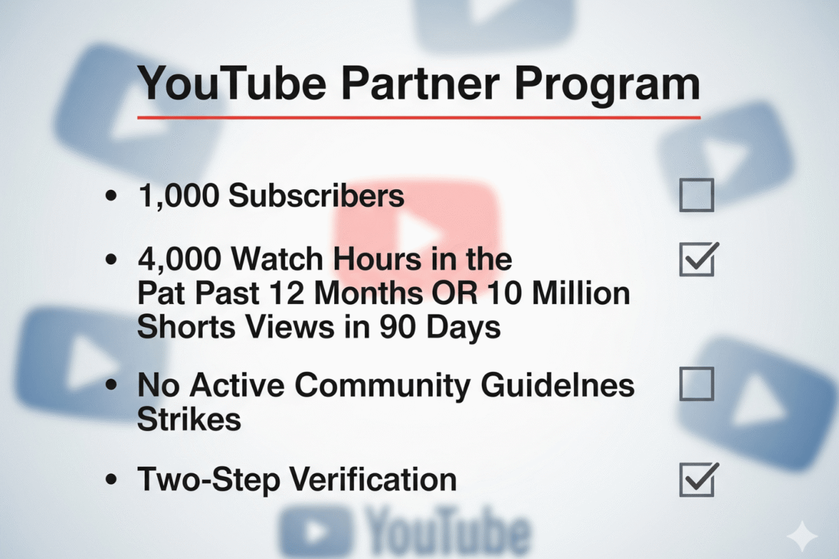 7 Điều Kiện Bật Kiếm Tiền YouTube Mới Nhất 2025 Cho Người Mới 2 Điều Kiện Bật Kiếm Tiền Youtube Về Số Người Đăng Ký, Giờ Xem