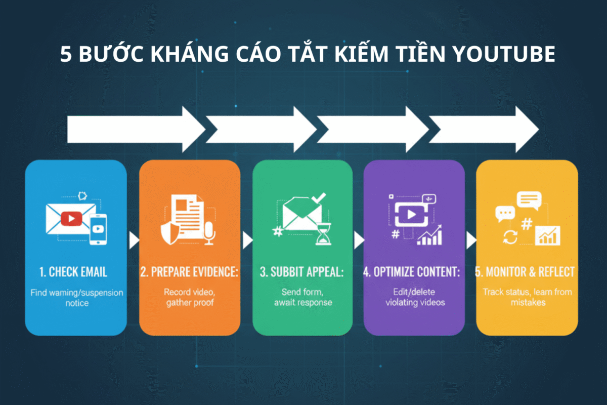 Hướng Dẫn Chi Tiết Kháng Cáo Tắt Kiếm Tiền YouTube