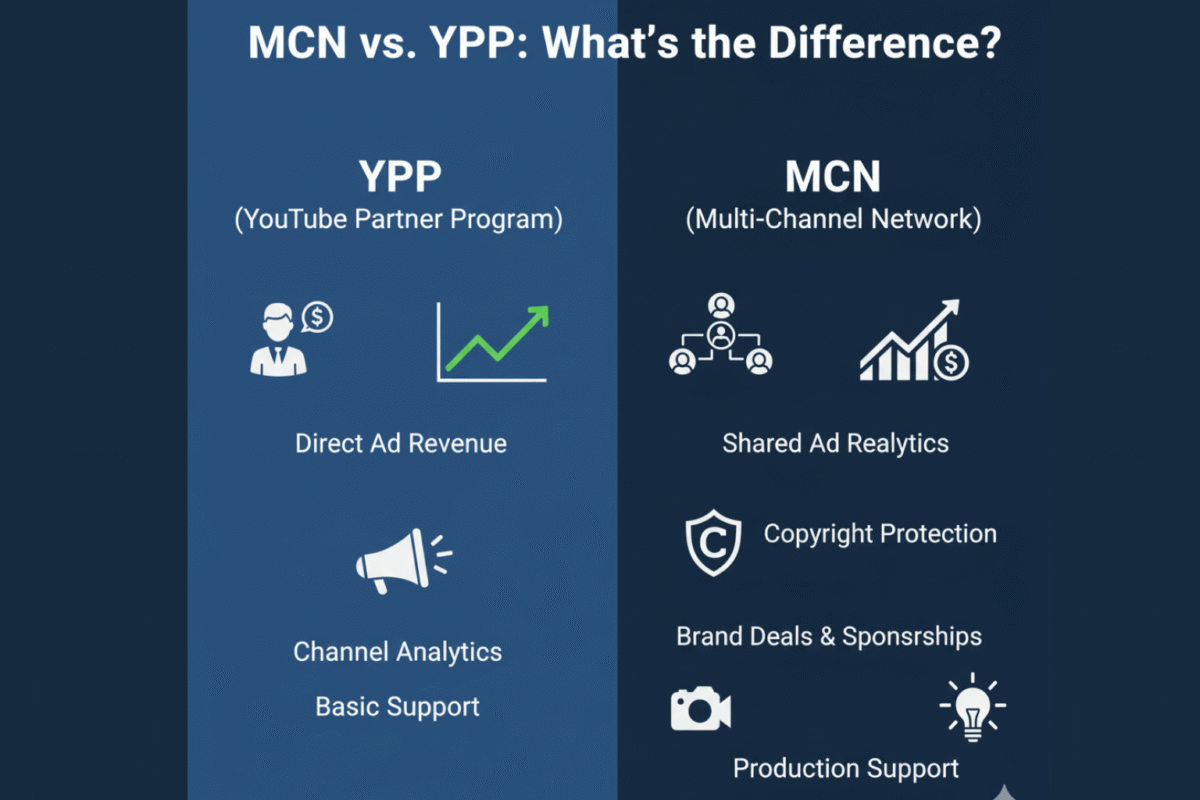 So sánh MCN vs YouTube Partner – Điểm Khác Biệt Quan Trọng