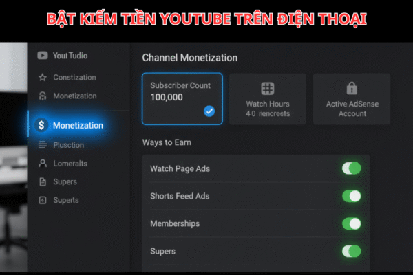 Bật Kiếm Tiền Youtube Trên Điện Thoại - Thần Tốc 5 Phút, Siêu Nhanh, An Toàn