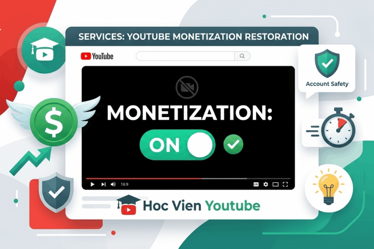 Vì Sao Nên Chọn Dịch Vụ Bật Lại Kiếm Tiền YouTube Tại Học Viện YouTube?