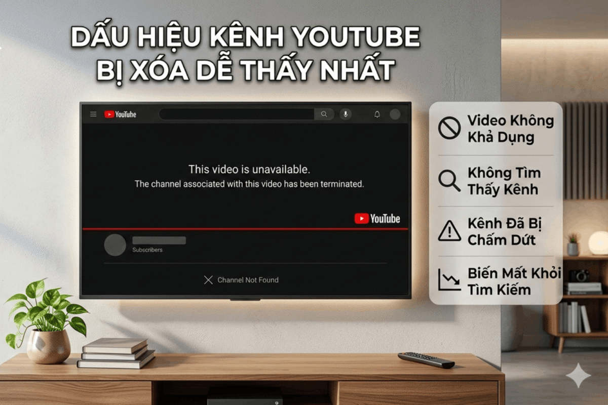 Dấu Hiệu Kênh YouTube Bị Xóa Dễ Thấy Nhất