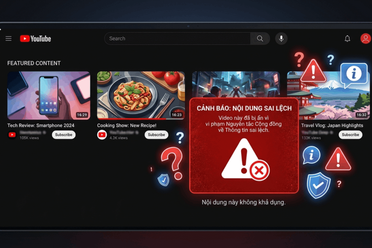 Dấu Hiệu Kênh Đang Bị Lỗi Nội Dung Không Trung Thực Youtube