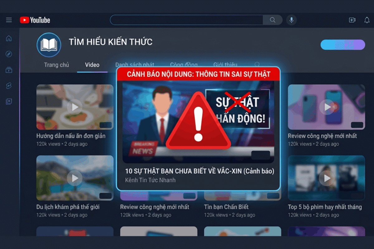 Cách Khắc Phục Lỗi Nội Dung Không Trung Thực Youtube