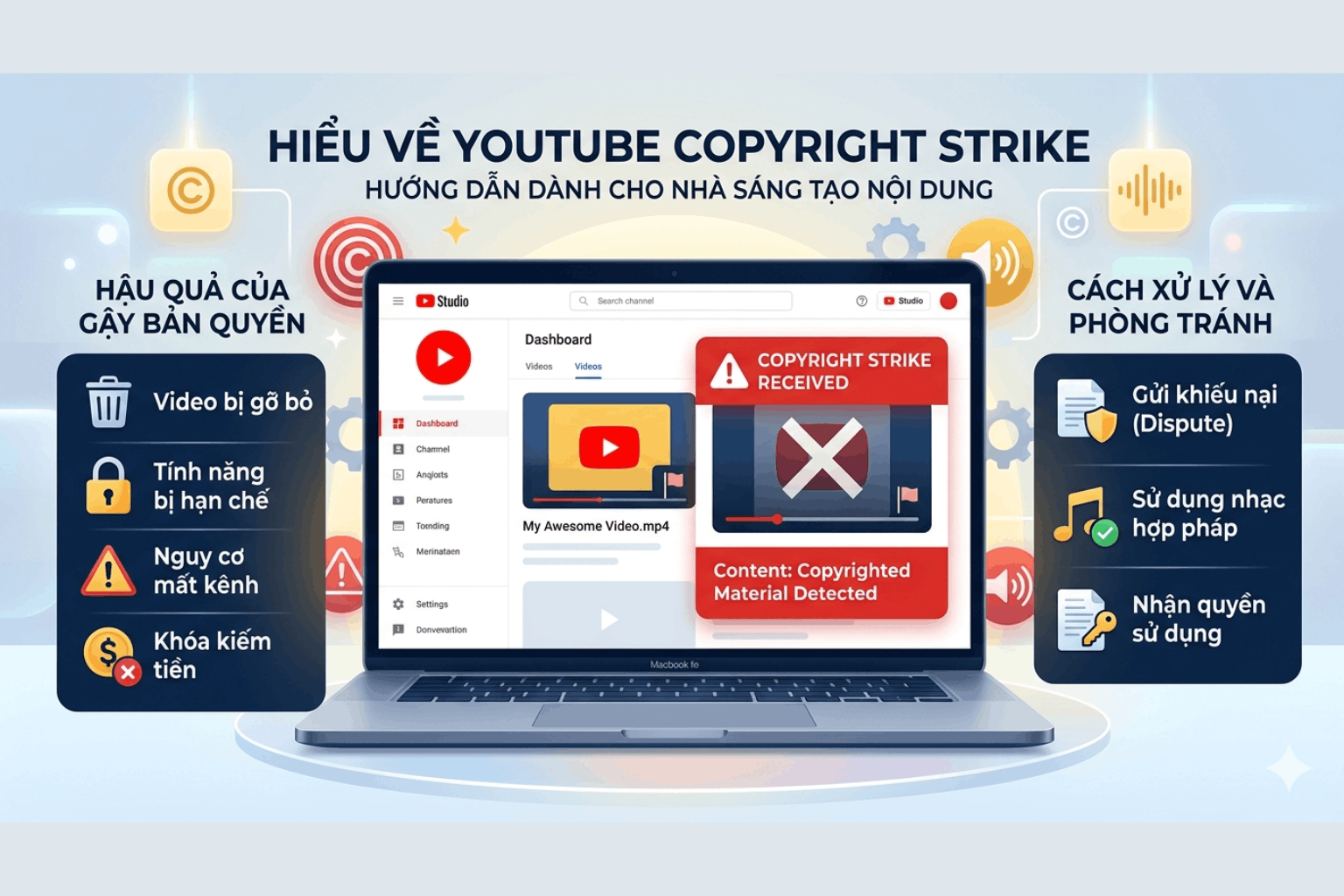 YouTube Copyright Strike: Cách Xử Lý & Kháng Cáo Hiệu Quả 2026 (Tránh Mất Kênh)