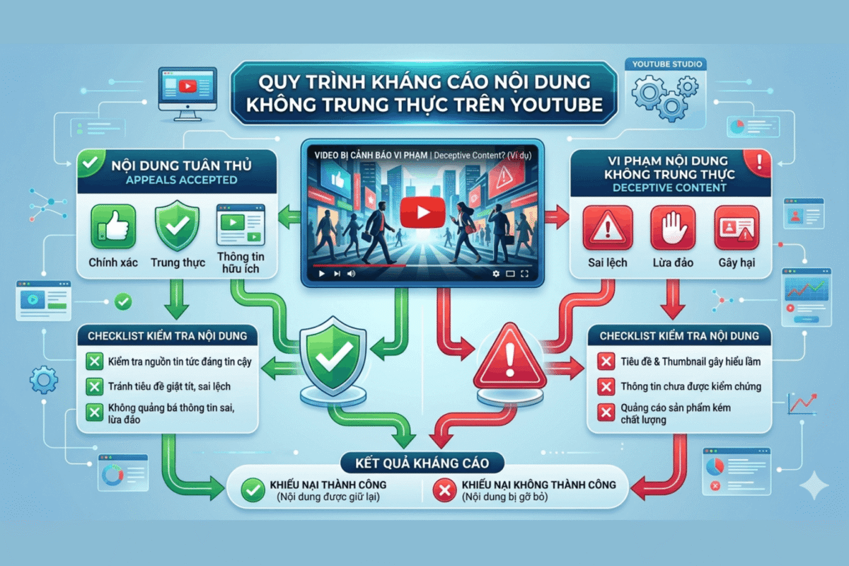 Cách Kháng Cáo Nội Dung Không Trung Thực YouTube Chuẩn Chính Sách