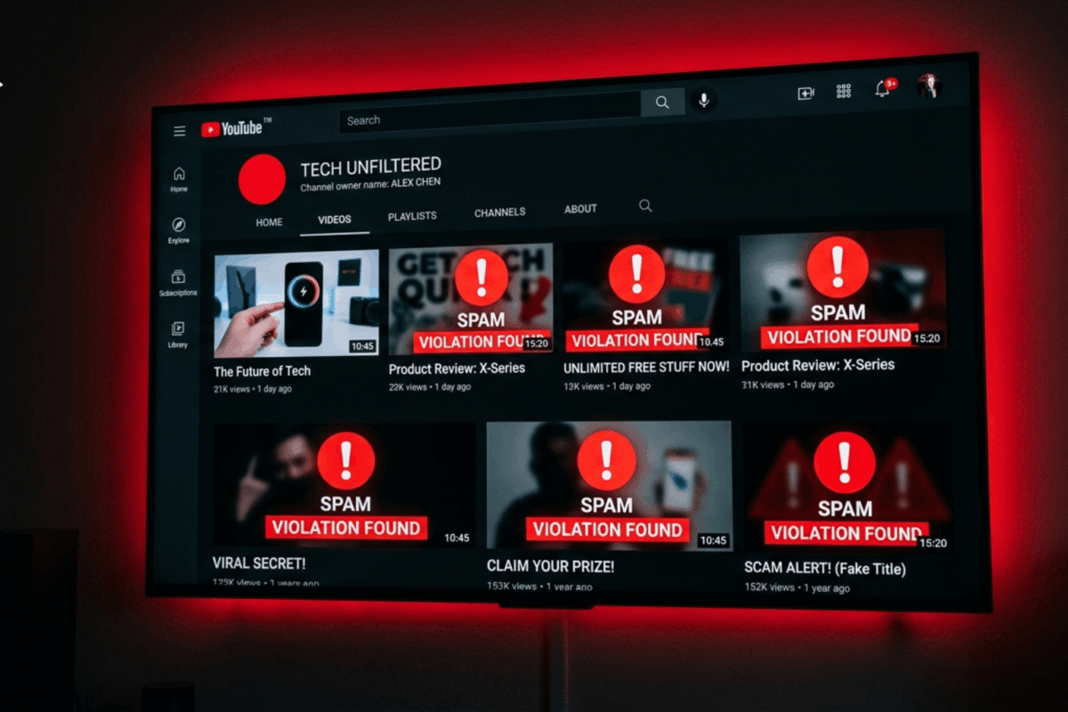 Dấu Hiệu Kênh Đang Bị Vi Phạm Spam YouTube